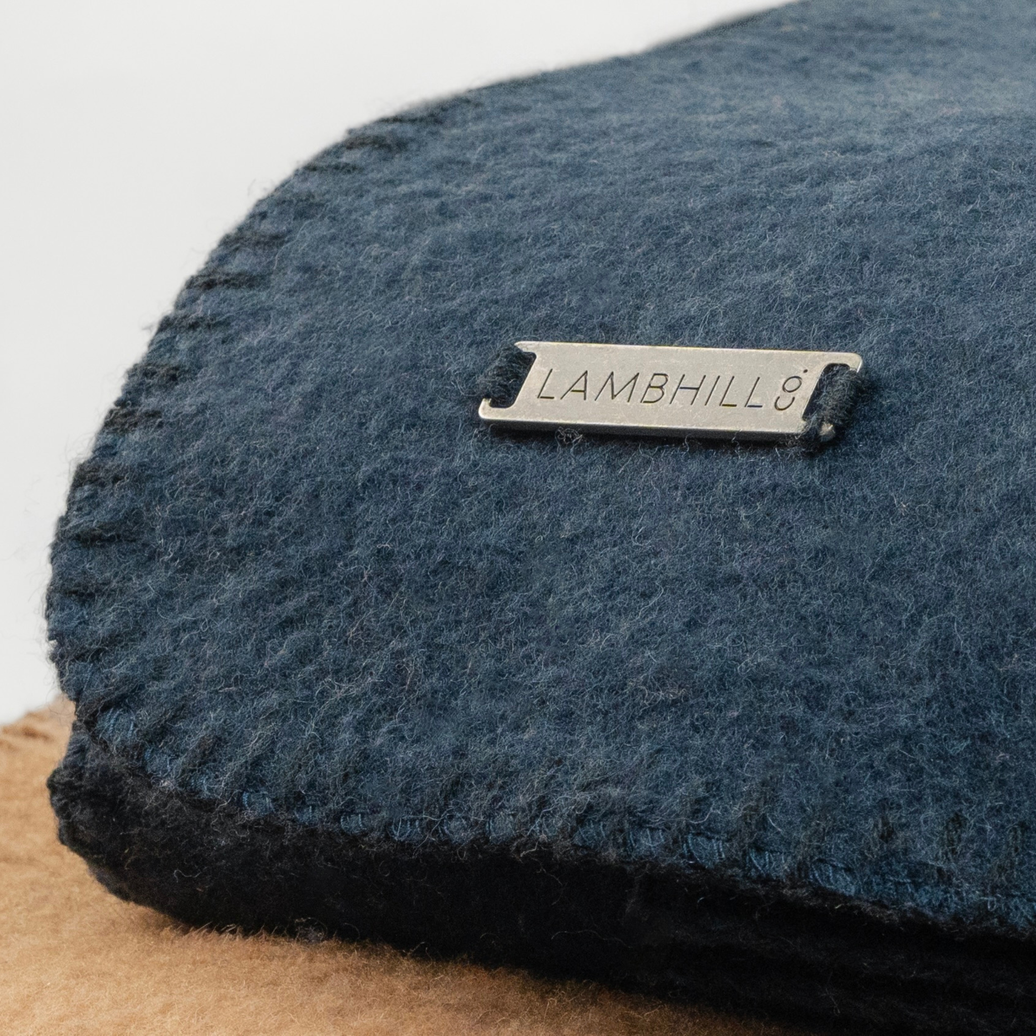 Nocturnal Blue Wool Blanket by LAMBHILL CO. w/ Vegan Leather Belt