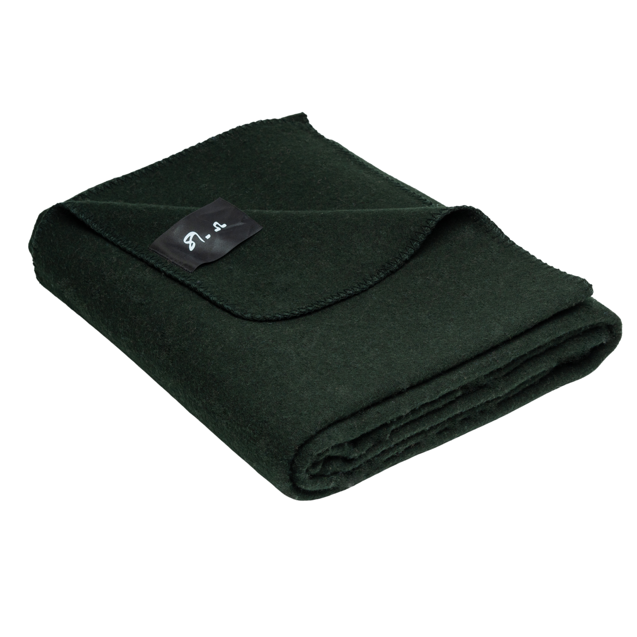 Forest Green Wool Blanket by LAMBHILL CO. w/ Vegan Leather Belt