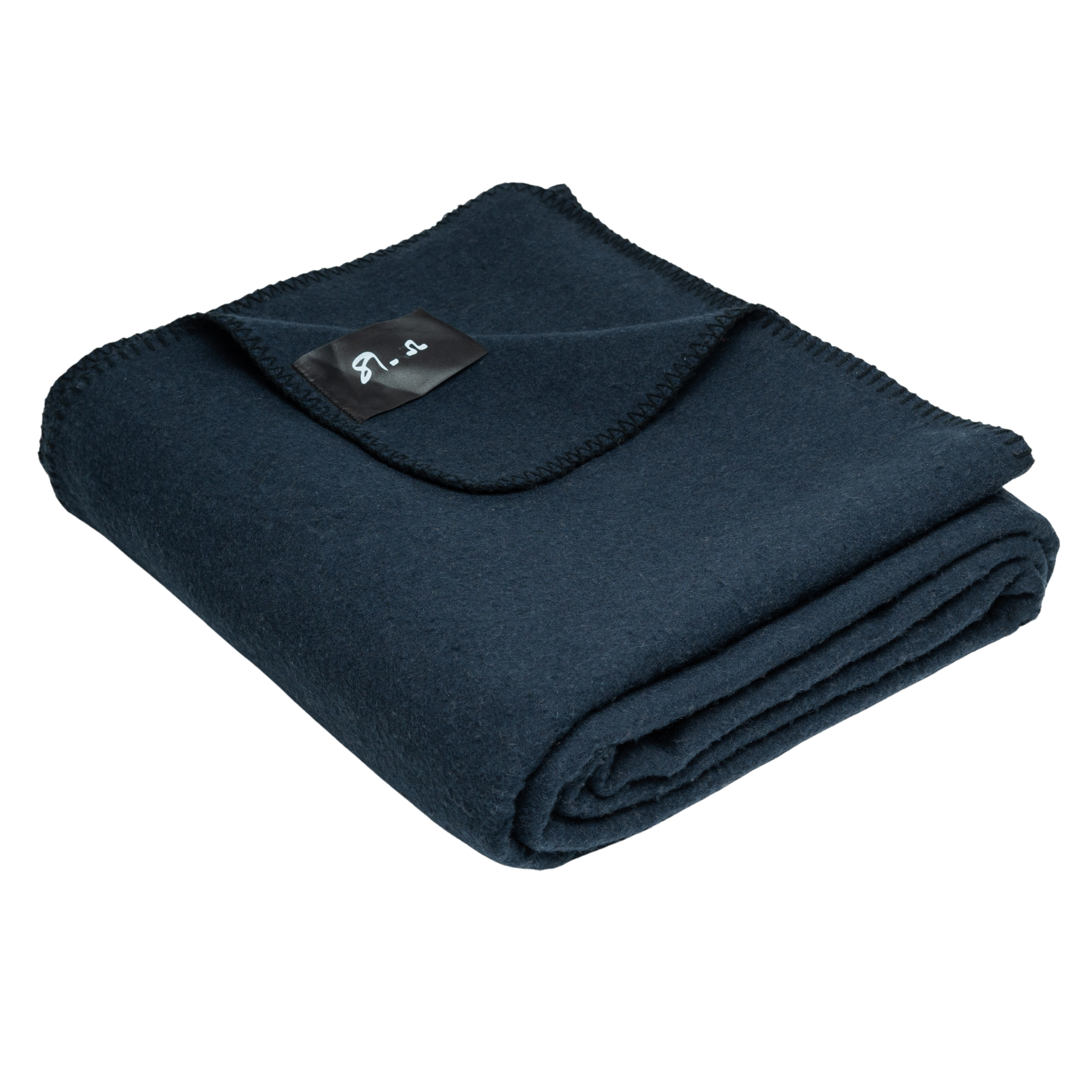 Nocturnal Blue Wool Blanket by LAMBHILL CO. w/ Vegan Leather Belt