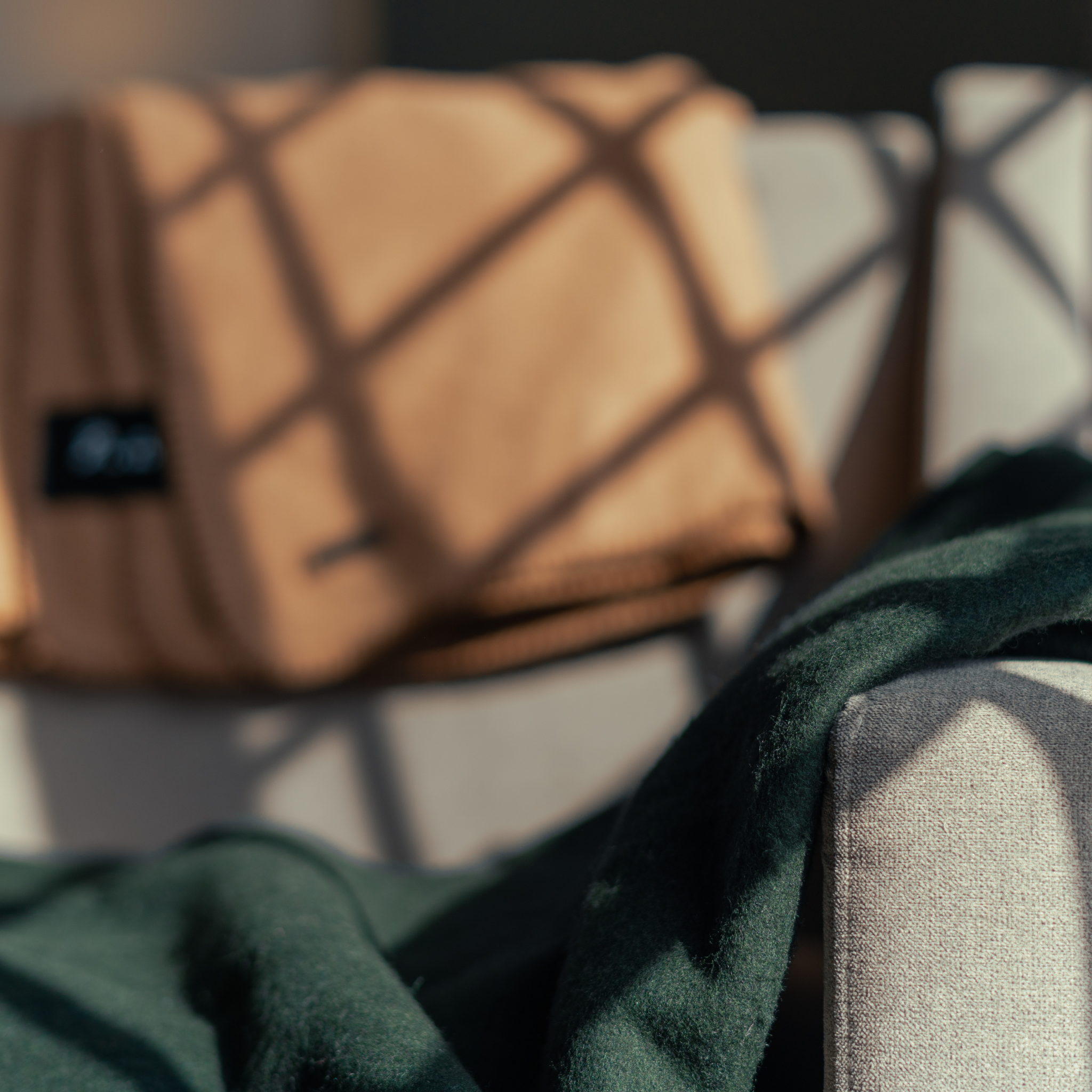 Forest Green Wool Blanket by LAMBHILL CO. w/ Vegan Leather Belt