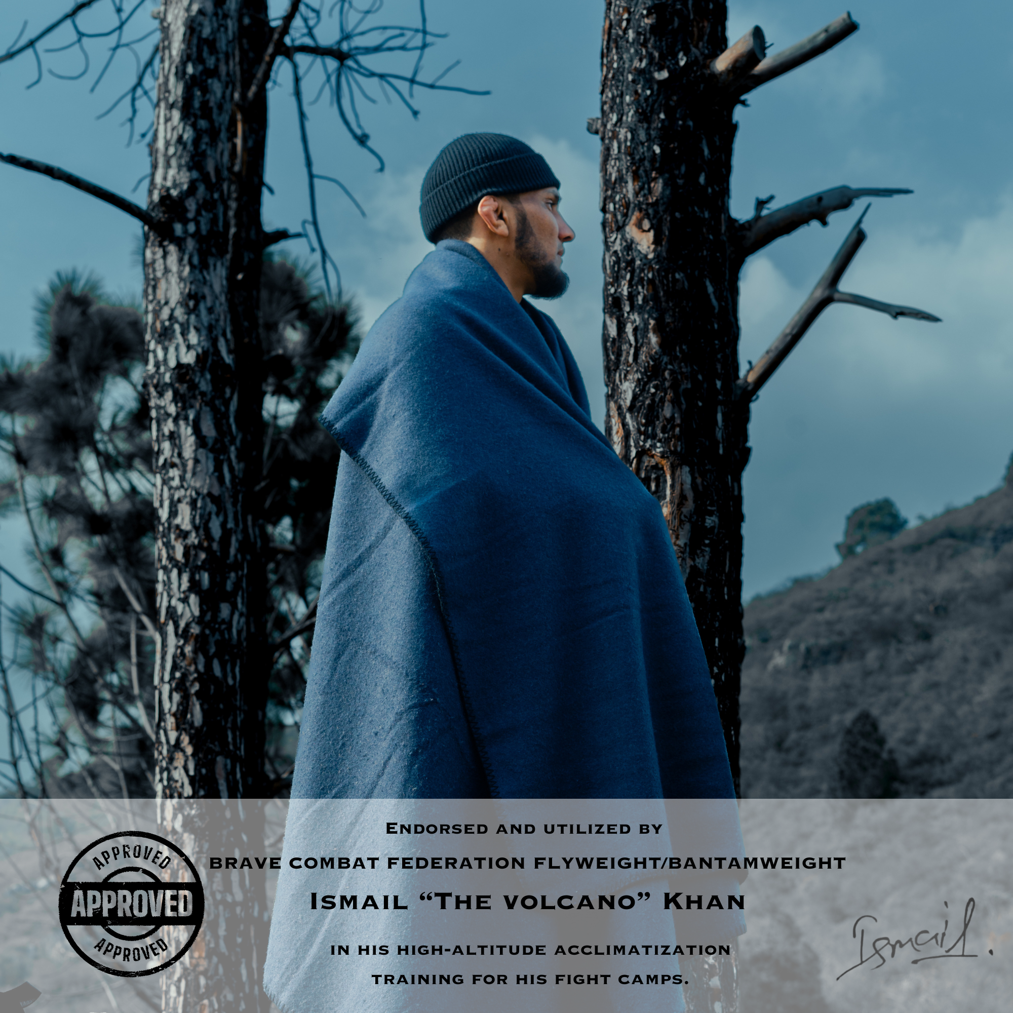 Nocturnal Blue Wool Blanket by LAMBHILL CO. w/ Vegan Leather Belt